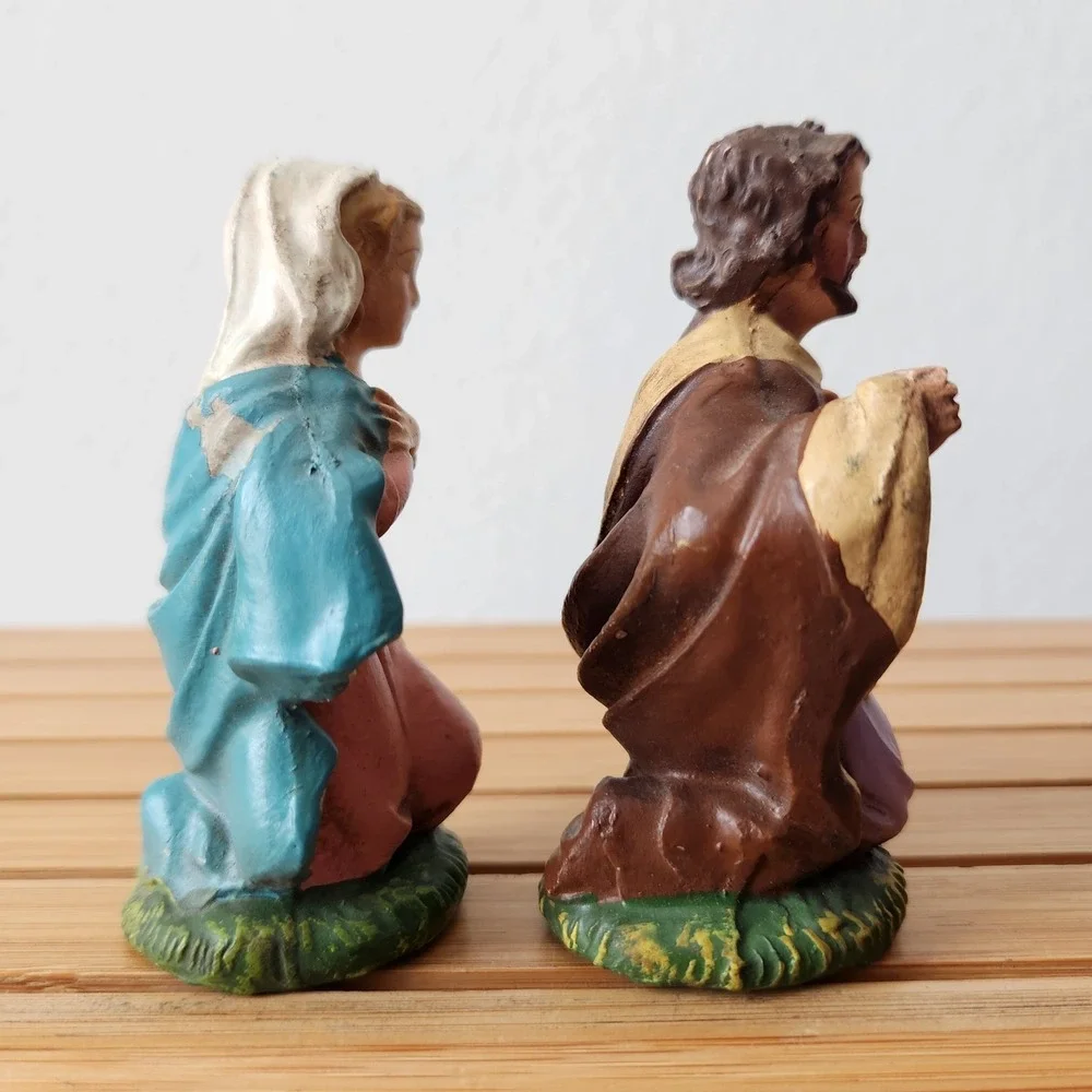 Vintage Nativity Set Made in Italy Wooden‎ Barn Christmas Home Decor Religious